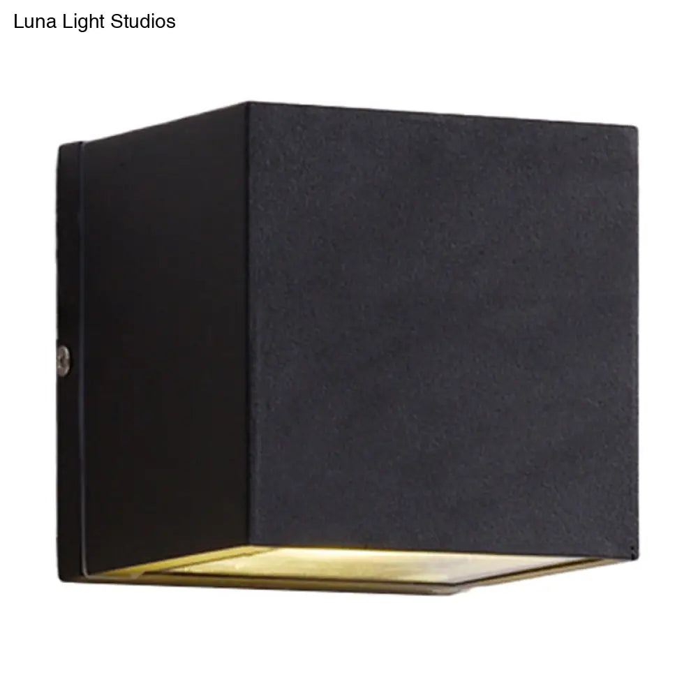 Sleek Metal Led Flush Mount Wall Sconce For Porch - Rectangle Cylinder Triangle Shapes Simplicity