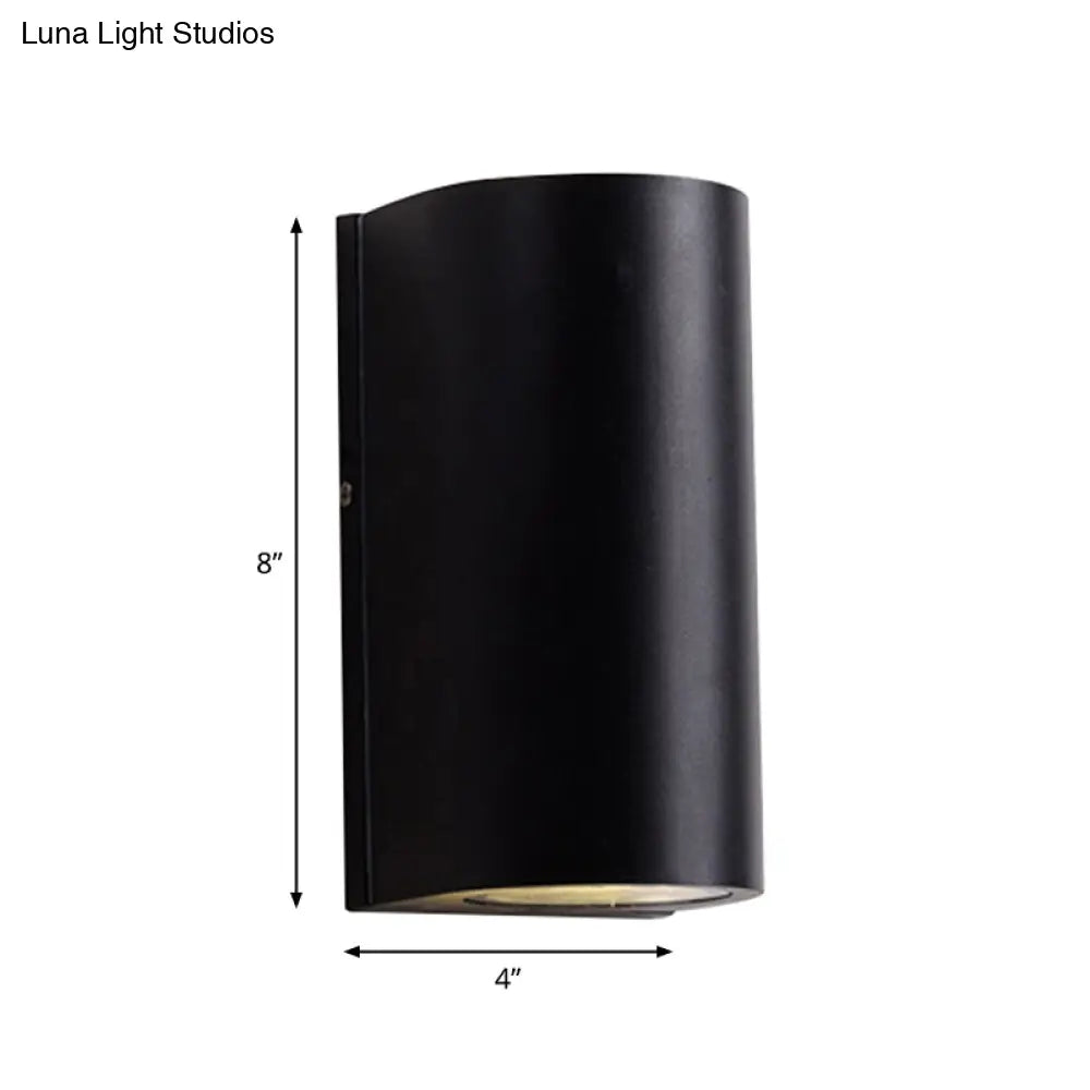 Sleek Metal Led Flush Mount Wall Sconce For Porch - Rectangle Cylinder Triangle Shapes Simplicity
