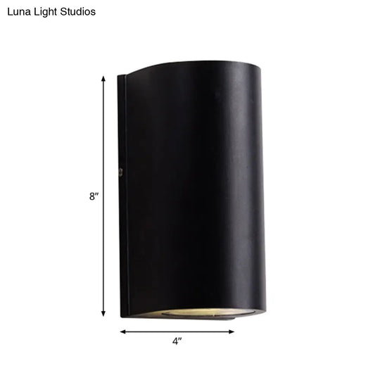 Sleek Metal Led Flush Mount Wall Sconce For Porch - Rectangle Cylinder Triangle Shapes Simplicity