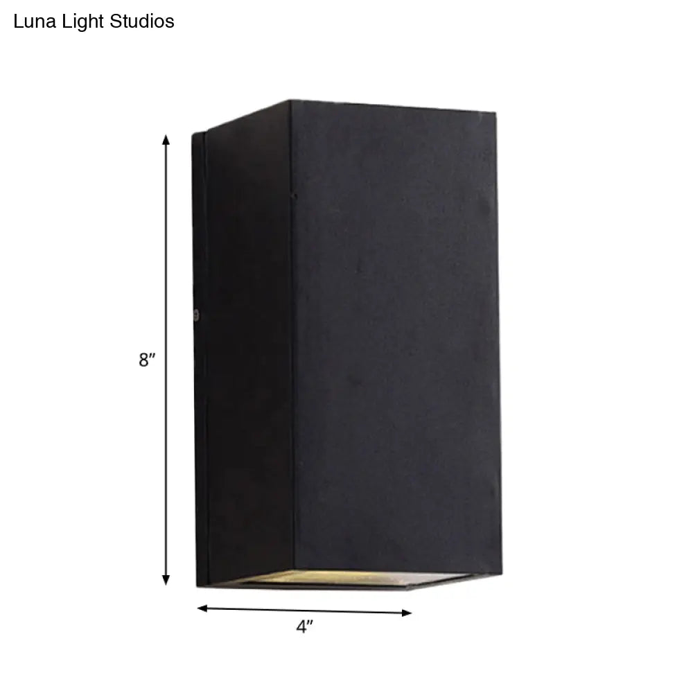 Sleek Metal Led Flush Mount Wall Sconce For Porch - Rectangle Cylinder Triangle Shapes Simplicity