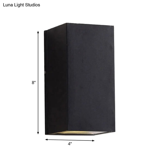 Sleek Metal Led Flush Mount Wall Sconce For Porch - Rectangle Cylinder Triangle Shapes Simplicity