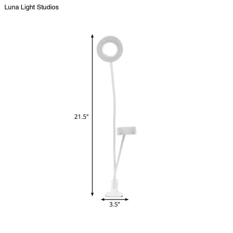 Sleek Metal Round Usb Mirror Lamp With Portable Led Fill Lighting And Flexible Arm Simplicity