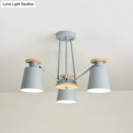 Sleek Nordic Metal Pendant Light With Rotatable Bucket Shade - Ideal For Living Room Ambiance