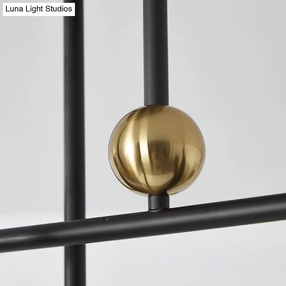 Sleek Opal Glass Semi Flush Ceiling Light Fixture - 6 - Bulb Minimalistic Mount For Living Room