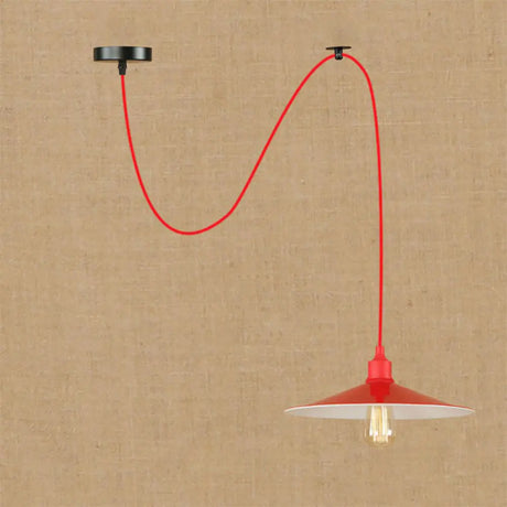 Sleek Red Metal Pendant Light For Living Room - 1 Or 3-Head Swag Design / B