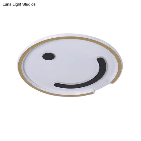 Sleek Round Led Flushmount Lamp In Black/Gold Or White/Warm Light For Bedroom Ceiling