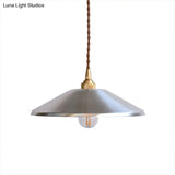 Sleek Silver Saucer Pendant Light With Metal Warehouse Design - 1-Light For Garage Ceiling