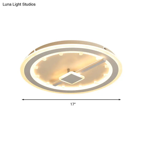 Sleek Slim Panel Led Flush Ceiling Light For Dining Room - Creative Circle Design With Acrylic