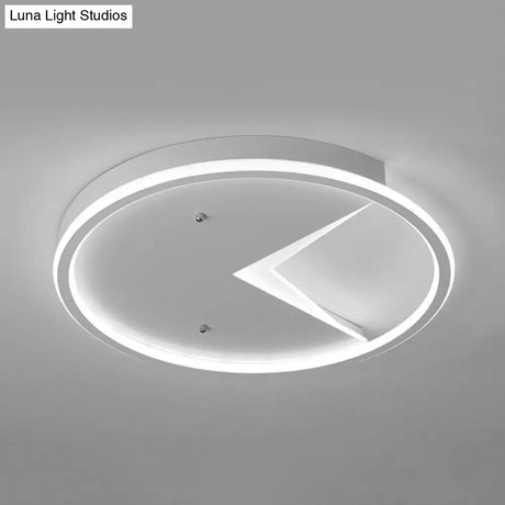 Sleek Slim Panel Led Flush Ceiling Light For Dining Room - Creative Circle Design With Acrylic