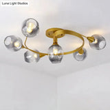 Sleek Spiral Design Dimpled Glass Ceiling Flush