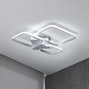 Sleek Square Led Acrylic Semi - Flush Ceiling Light In Warm/White White /