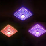 Sleek Square Led Flush Mount Crystal Ceiling Light – Clear Corridor Fixture / 5W 6 Color