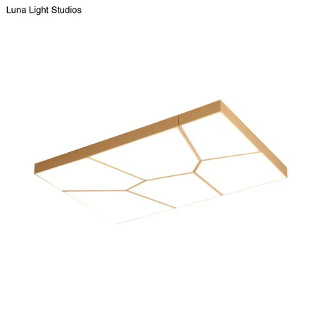 Sleek Squared/Rectangular Flush Mount Led Ceiling Light In Black/White White/Warm - Modern Acrylic
