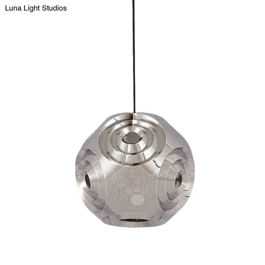 Sleek Stainless Steel Sphere Pendant Lamp Colonial 1-Head Suspension Light (11/15 W) In