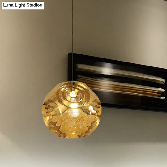Sleek Stainless Steel Sphere Pendant Lamp Colonial 1-Head Suspension Light (11/15 W) In