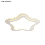 Sleek Star Led Flush Mount Ceiling Light For Bedroom - Simplicity Acrylic Design In White