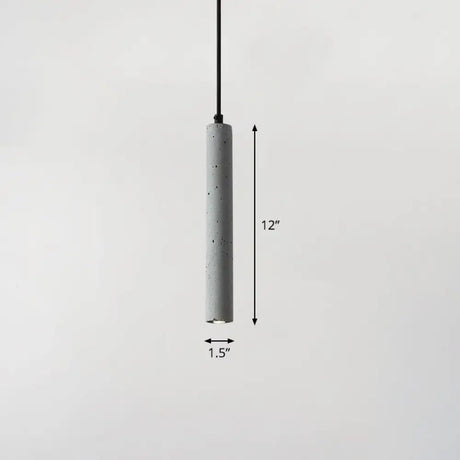 Sleek Terrazzo Led Suspension Light: Tubular Bedside Down Lighting Pendant With Simplicity Fixture