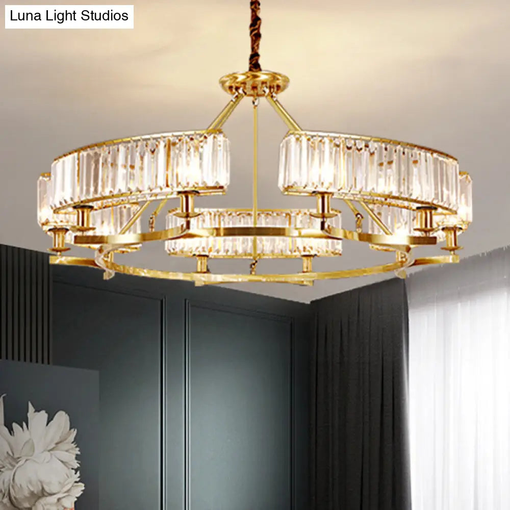 Sleek Tri-Prism Crystal Pendant Light for Your Living Room
