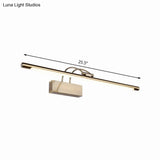 Sleek Tube Vanity Wall Light - Metal Led Bathroom Sconce In Nickel/Brushed Brass 18/21.5 Width