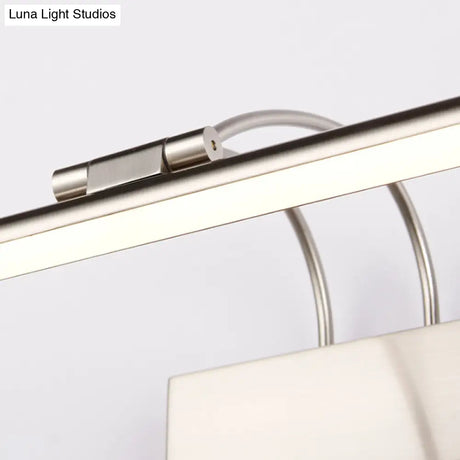 Sleek Tube Vanity Wall Light - Metal Led Bathroom Sconce In Nickel/Brushed Brass 18/21.5 Width