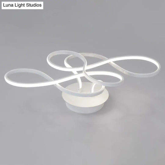 Sleek White Acrylic Swirl Wave Led Ceiling Light Fixture - Simplicity Close To Lighting Solution