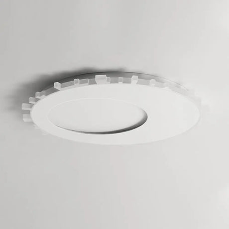 Sleek White Circle Flush Mount Led Ceiling Light Fixture - Minimalist Acrylic Design Warm