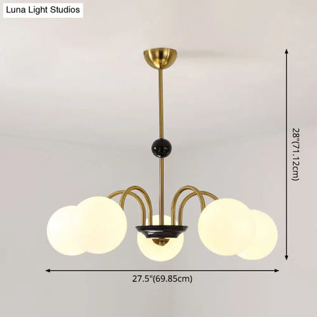 Sleek White Glass Ceiling Chandelier - Modern Minimalist Design