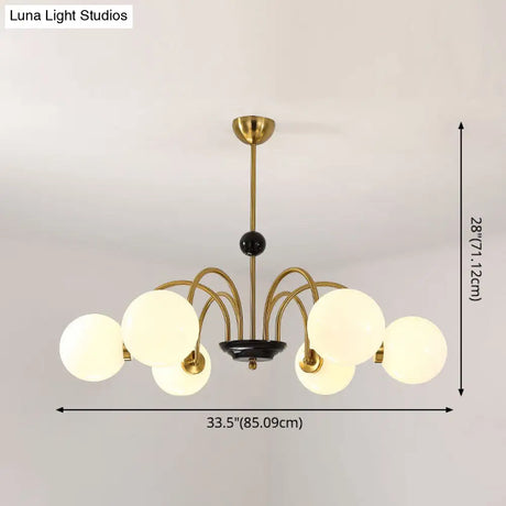Sleek White Glass Ceiling Chandelier - Modern Minimalist Design