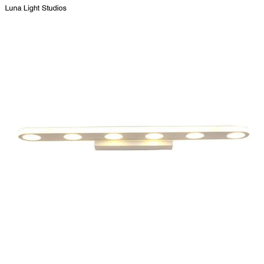 Sleek White Led Metal Bathroom Sconce Light Fixture: Simplicity At Its Finest 6 / Warm