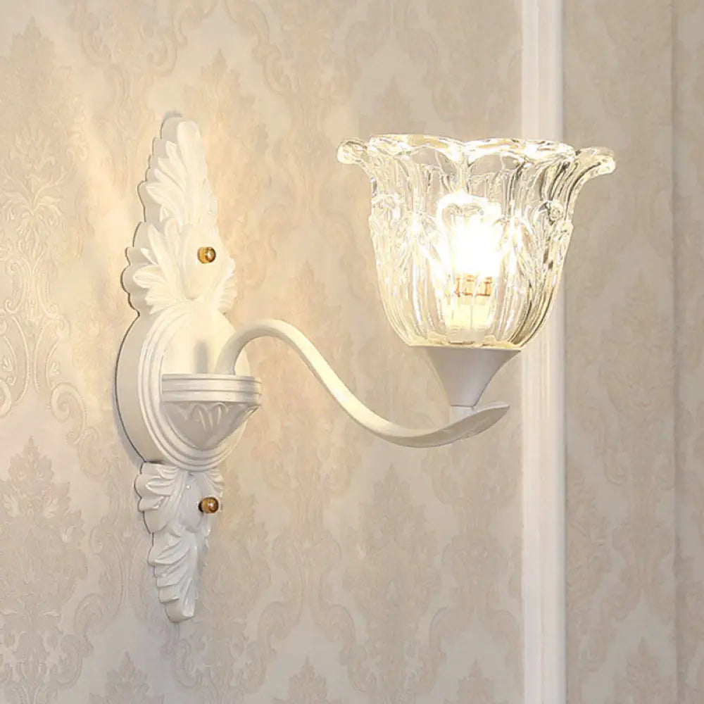 Sleek White Pendant Light Kit: Clear Crystal Flower Ceiling Chandelier For Dining Room 1 /