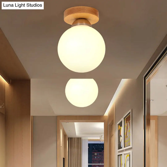 Sleek Wood Ceiling Light: Simplicity 1 - Light Flush Mount For Bedrooms