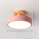 Sleek Wood Semi Flush Mount Led Ceiling Light With Round Acrylic Shade - Simplicity At Its Best!
