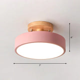 Sleek Wood Semi Flush Mount Led Ceiling Light With Round Acrylic Shade - Simplicity At Its Best!