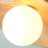 Sleek Wooden Ceiling Light - Mini Semi Flush Mount Hallway Lamp