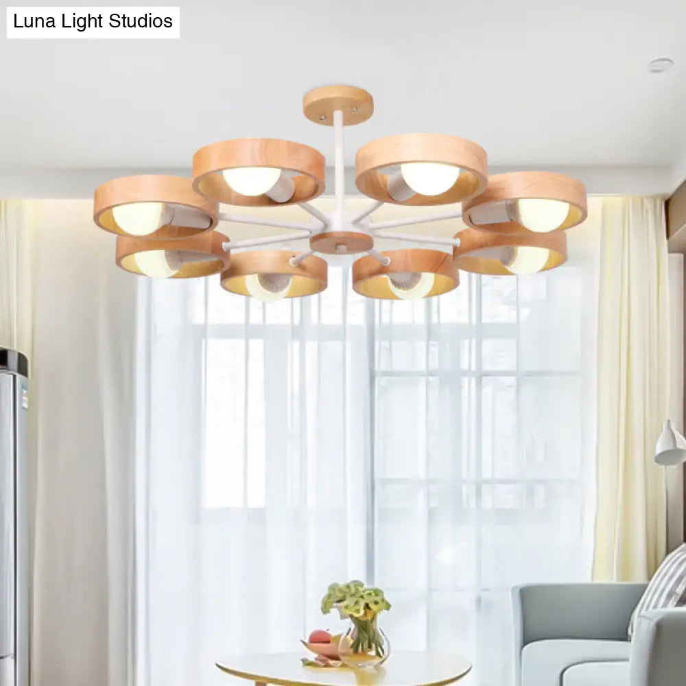 Circle Shaped Wooden Pendant Chandelier - Simplicity For Bedroom Lighting
