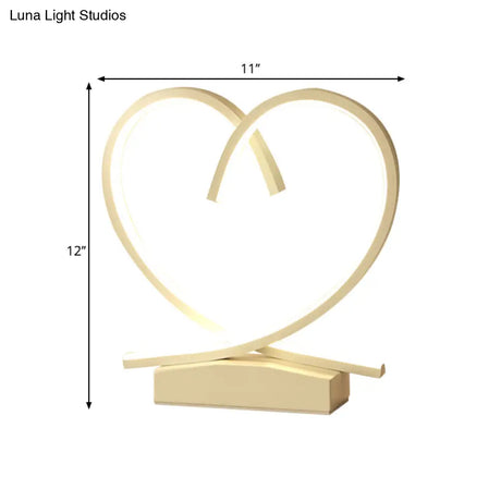 Sleek Wooden Night Table Light: Loving Heart Design Led Desk Lighting For Bedrooms Black/White/Wood