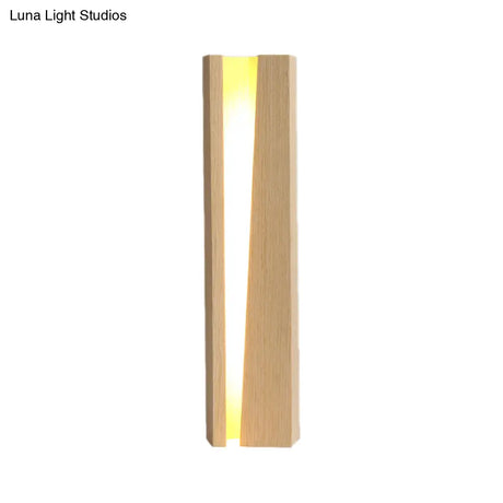 Small Beige Wood Led Desk Lamp - Modern Shaded Task Lighting For Living Room