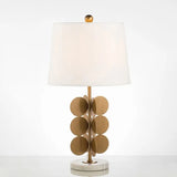 Small Brass Desk Lamp With Circle Metal Base - 1 Head Reading Light In Traditional Style White