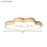 Smiling Cloud Led Ceiling Mount Lamp - Acrylic Cartoon Light Fixture For Kids Bedrooms In White
