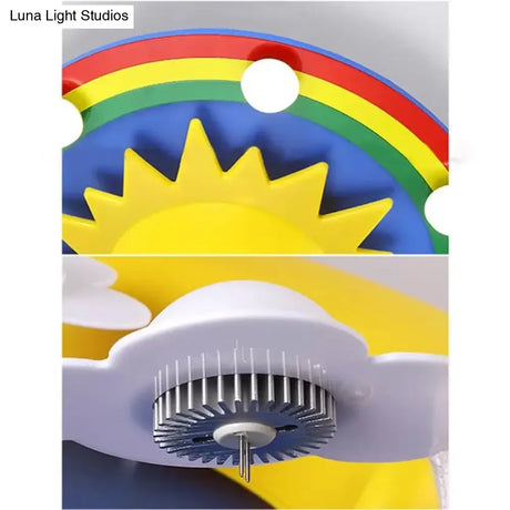 Smiling Sun Flush Ceiling Light In Yellow For Game Room - Cartoon Design Wood Finish