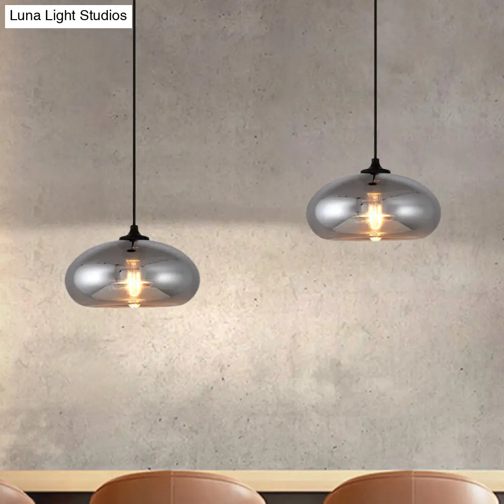 Smoke Gray Glass Mini Pendant Light - Modern Ceiling Hanging For Bar & Cafe