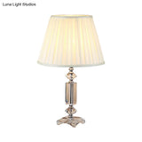 Sofia - Blue/Cream Gray/Beige Tapered Pleated Shade Table Lamp
