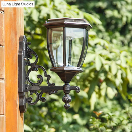 Solar Led Wall Lamp: Traditional Bell-Shaped Light Fixture For Backyard