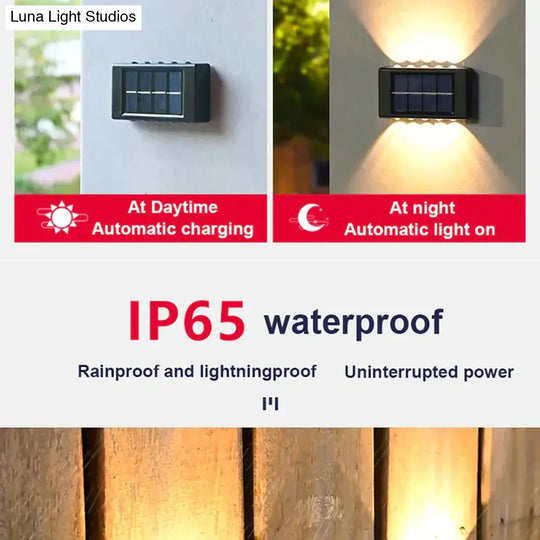 Solar Wall Lamp Outdoor Waterproof Up And Down Luminous Lighting Lamps