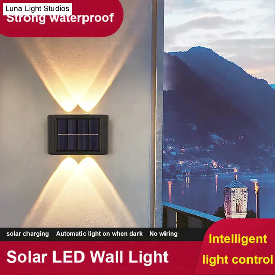 Solar Wall Lamp Outdoor Waterproof Up And Down Luminous Lighting Lamps