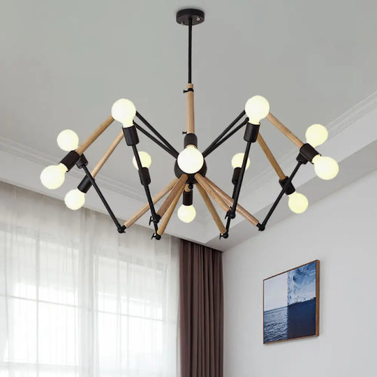 Spider Shape Suspension Light - Contemporary Metal Chandelier For Living Room (8/10/12/16-Head)
