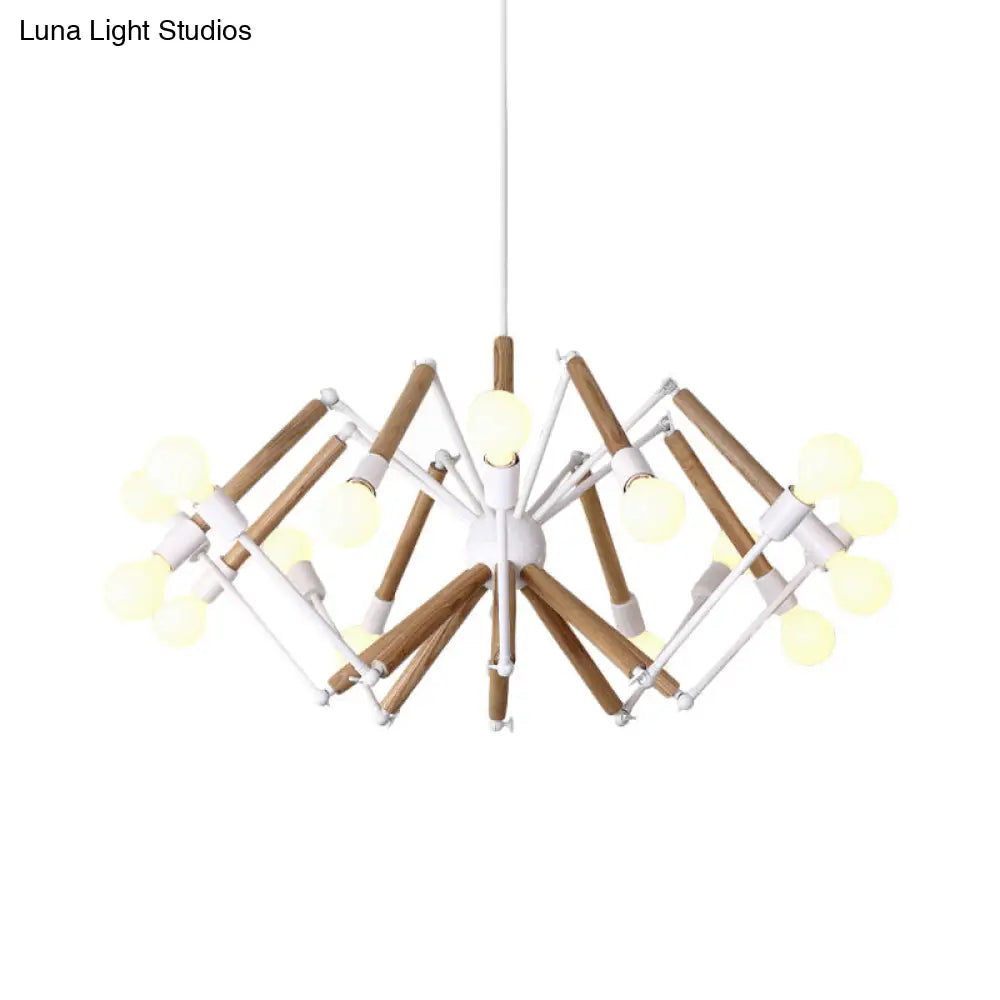 Contemporary Spider Shape Suspension Light In Black/White - 8/10/12/16 Heads For Living Room