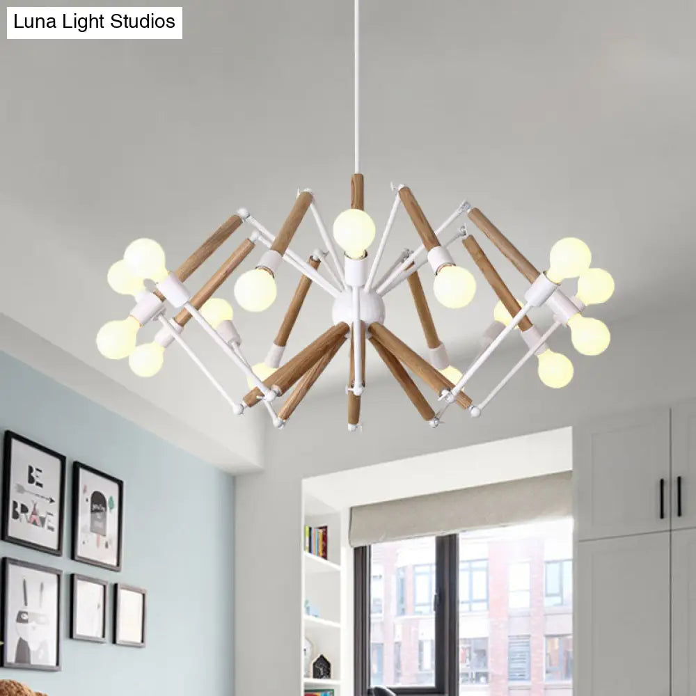 Spider Shape Suspension Light - Contemporary Metal Chandelier For Living Room (8/10/12/16-Head)