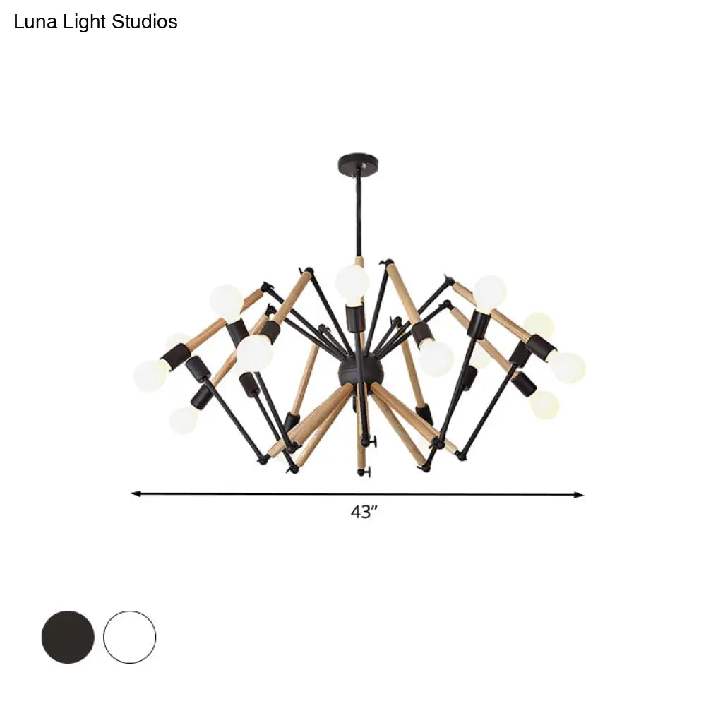 Spider Shape Suspension Light - Contemporary Metal Chandelier For Living Room (8/10/12/16-Head)