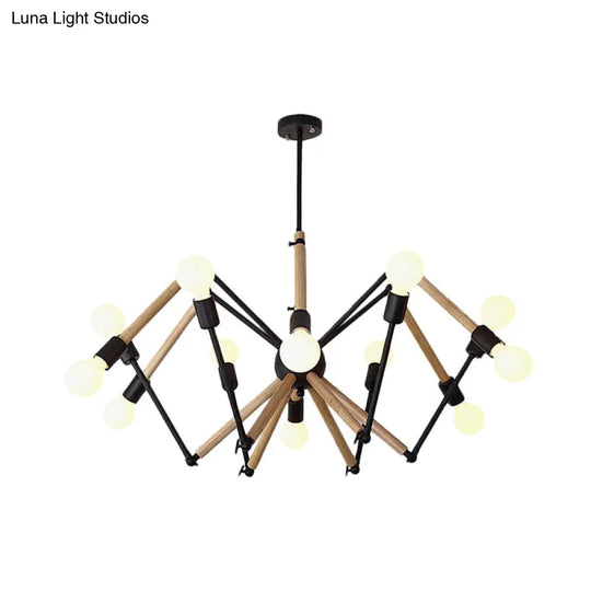 Contemporary Spider Shape Suspension Light In Black/White - 8/10/12/16 Heads For Living Room